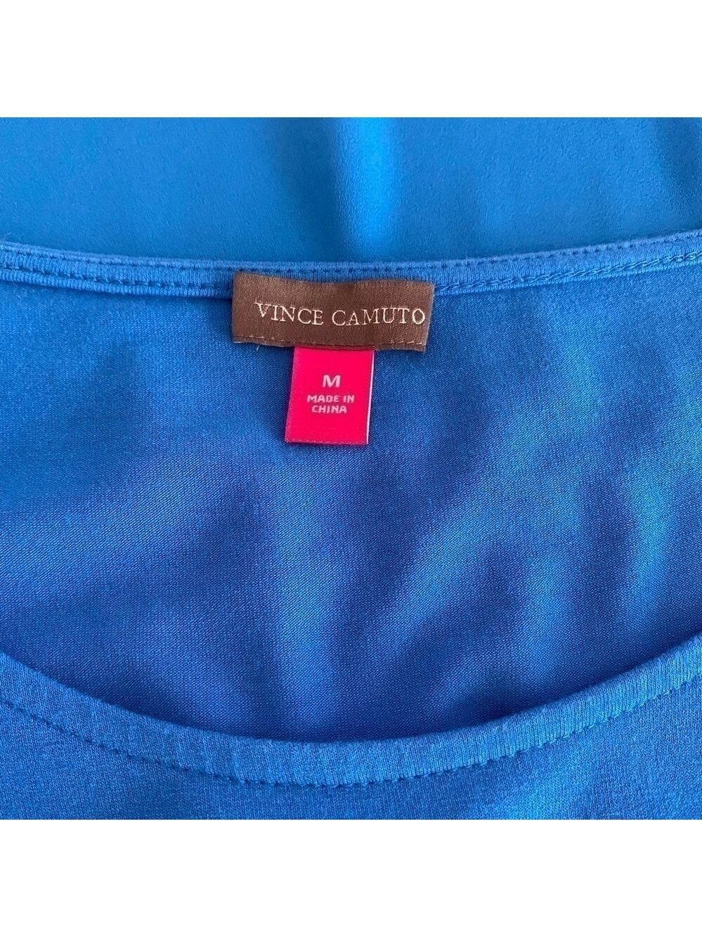 Vince Camuto Blue Asymmetrical Hem Long Sleeve Top Size M - Picture 9 of 10